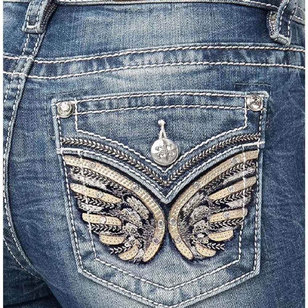 Miss Me jeans studded pockets medium wash size 27